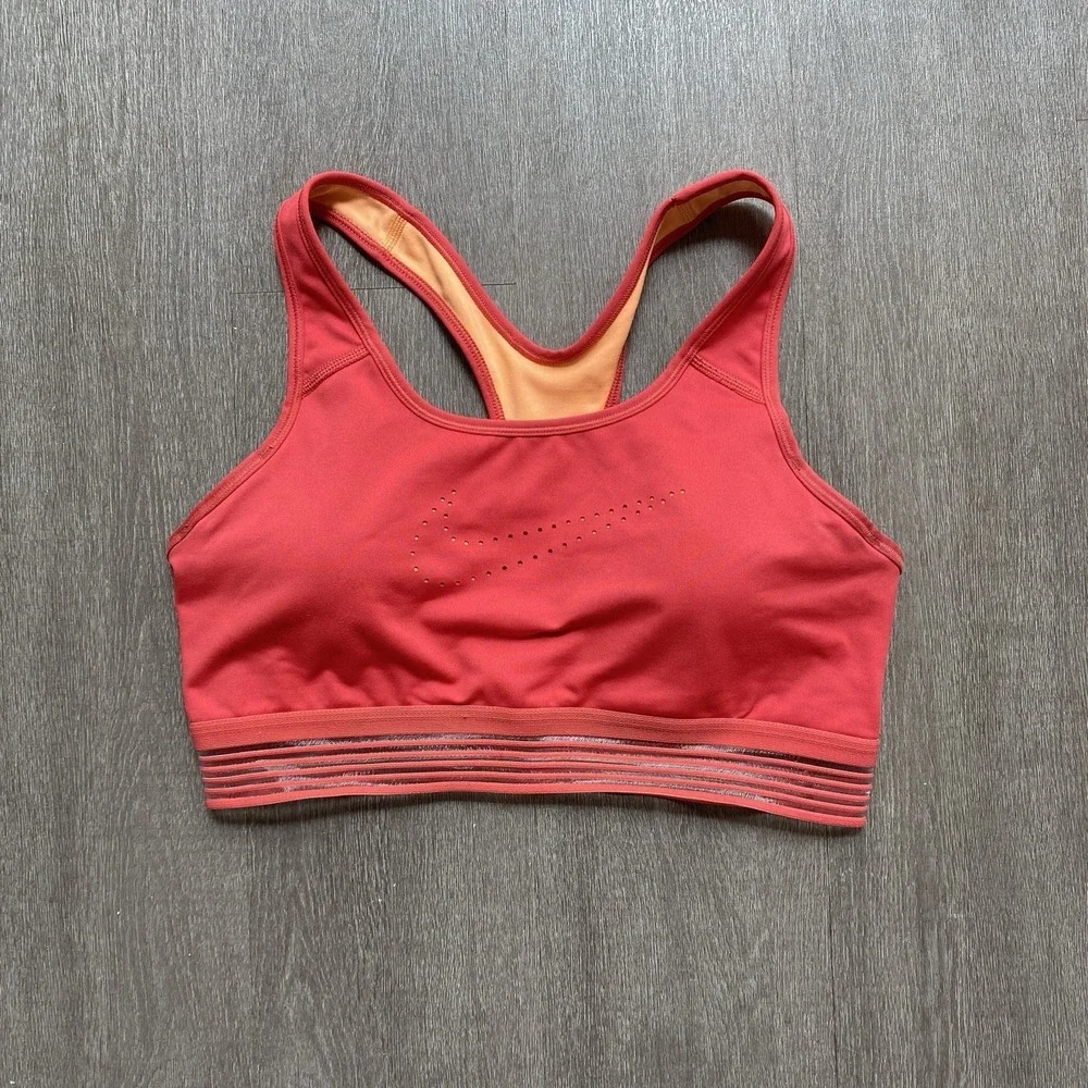 NIKE Laser Cut Swoosh Logo Elastic Band Women's Size Large Racerback